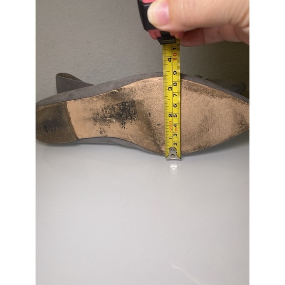 J Crew Biella Tassel Loafer 9.5 Gray Vegan Suede Pointed Toe - Picture 14 of 14